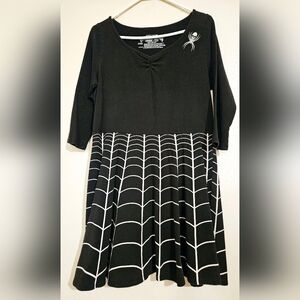 Kreepsville XXL Spiderweb Dress Black/cream